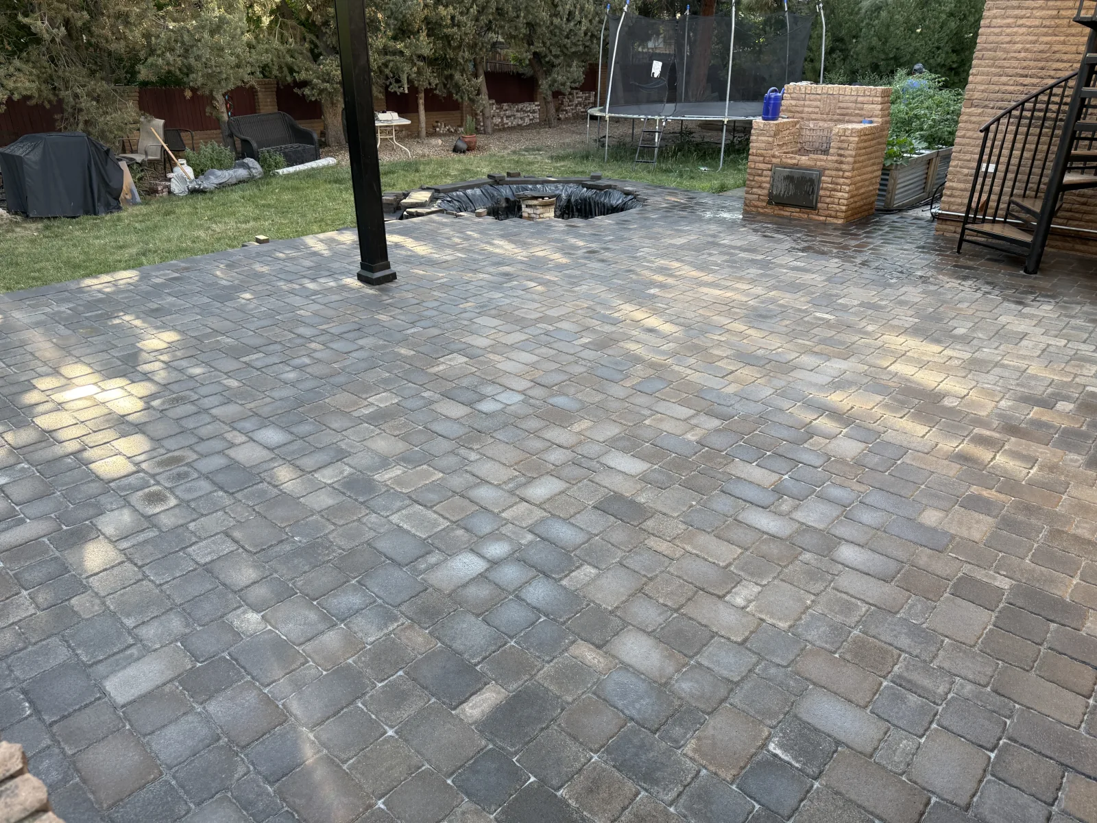 After — finished paver patio overlay
