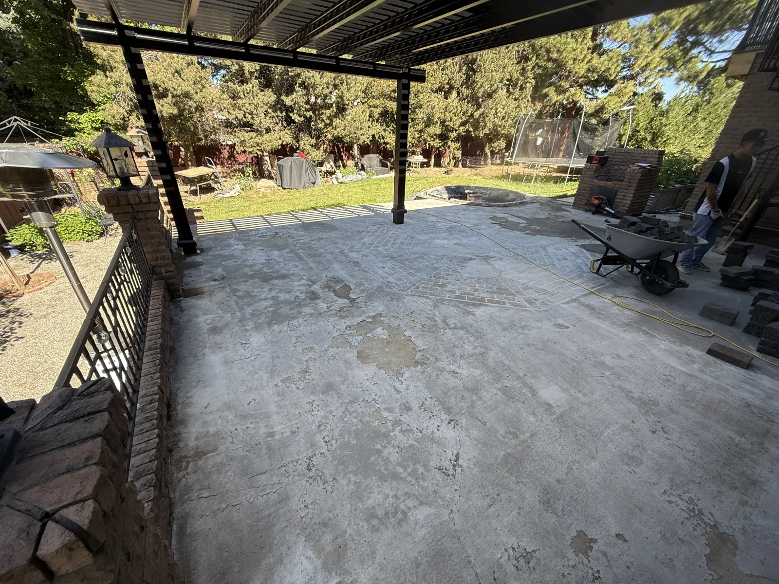 Before — backyard before paver overlay